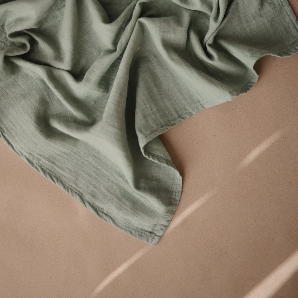 Mushie Muslin Cloth 3-Pack - Roman Green - STASFORBARN